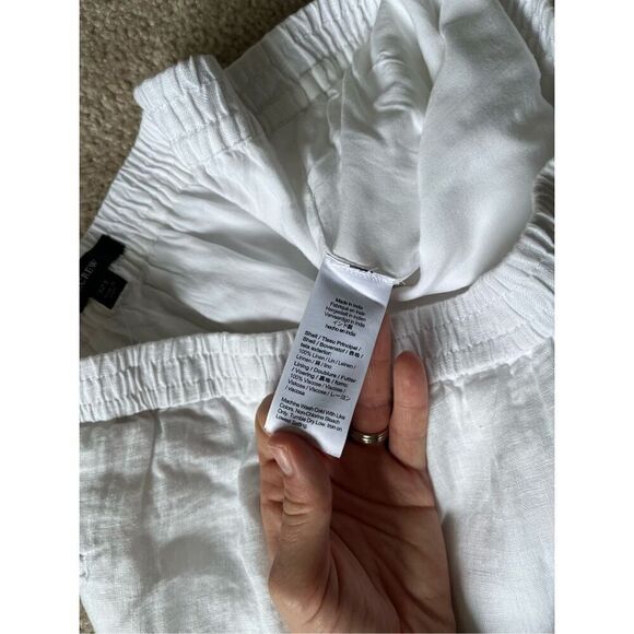 NEW J.Crew Tall Linen Lined Pants White Pull On size 12 - Picture 10 of 10